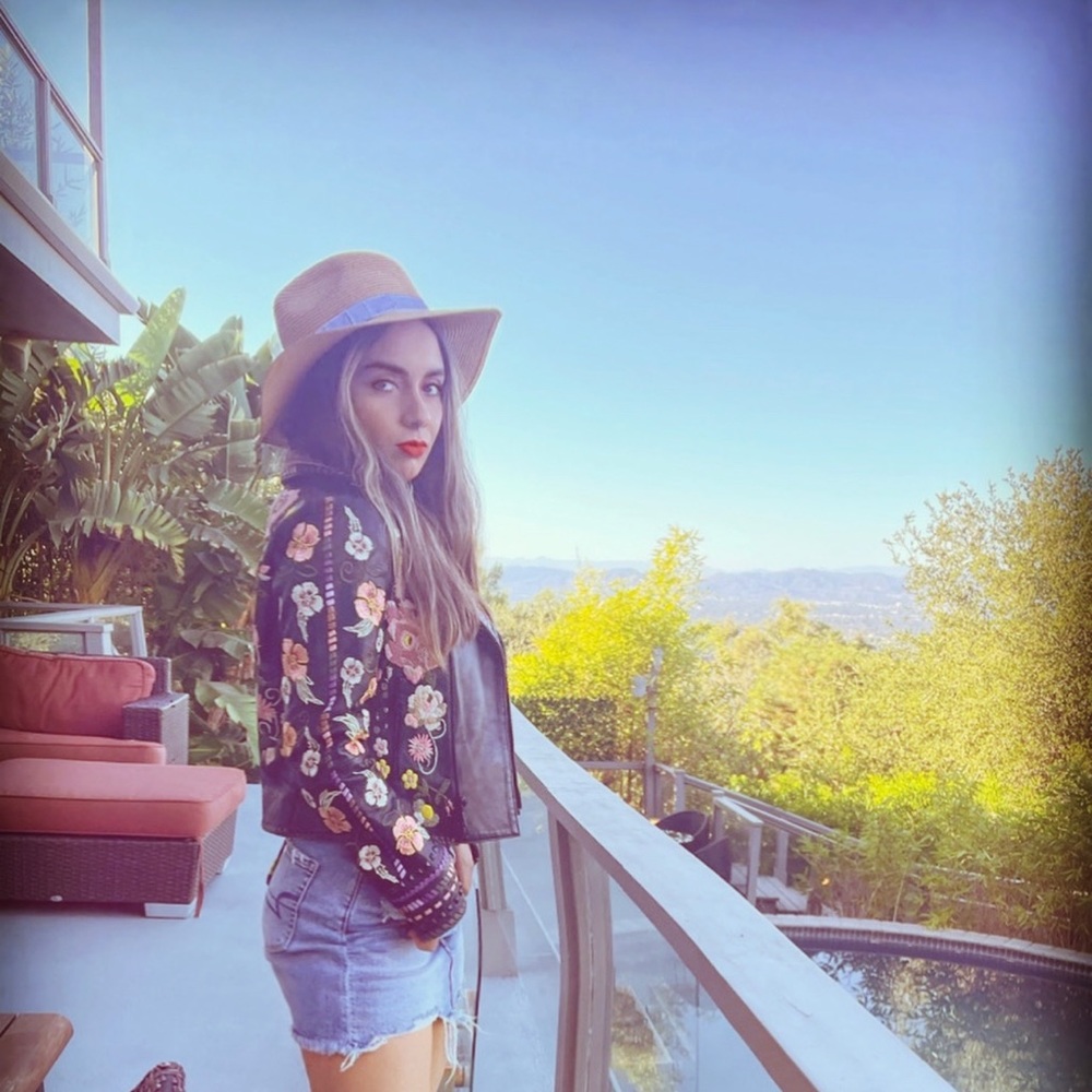 Cody Embroidered Leather Moto Jacket